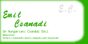 emil csanadi business card